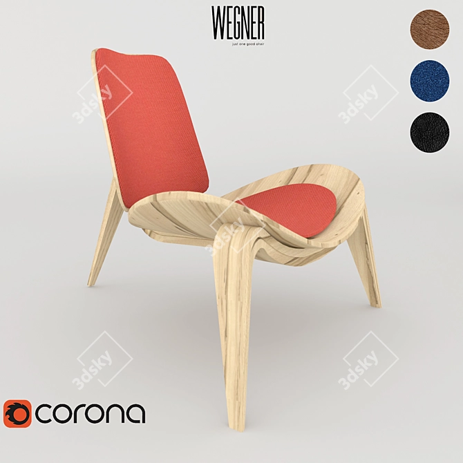 Title: Iconic Danish Design: Hans J. Wegner Chairs 3D model image 1