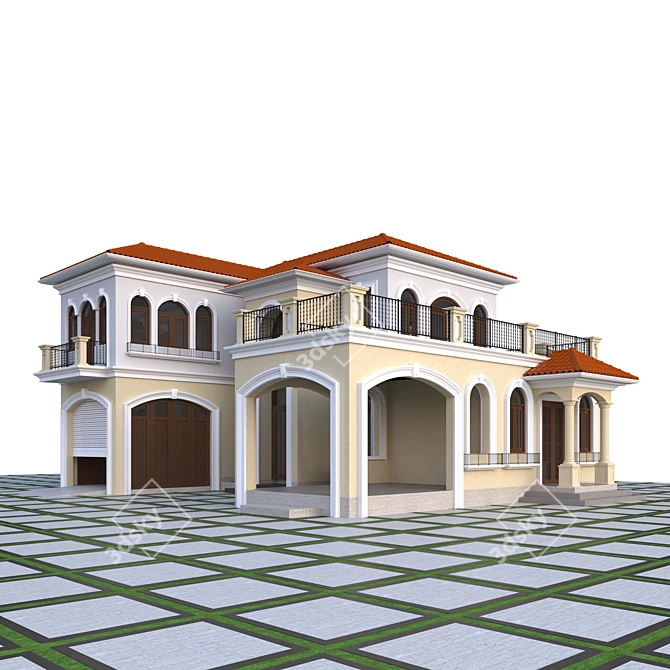 Mediterranean Dream Villa 160m² 3D model image 1