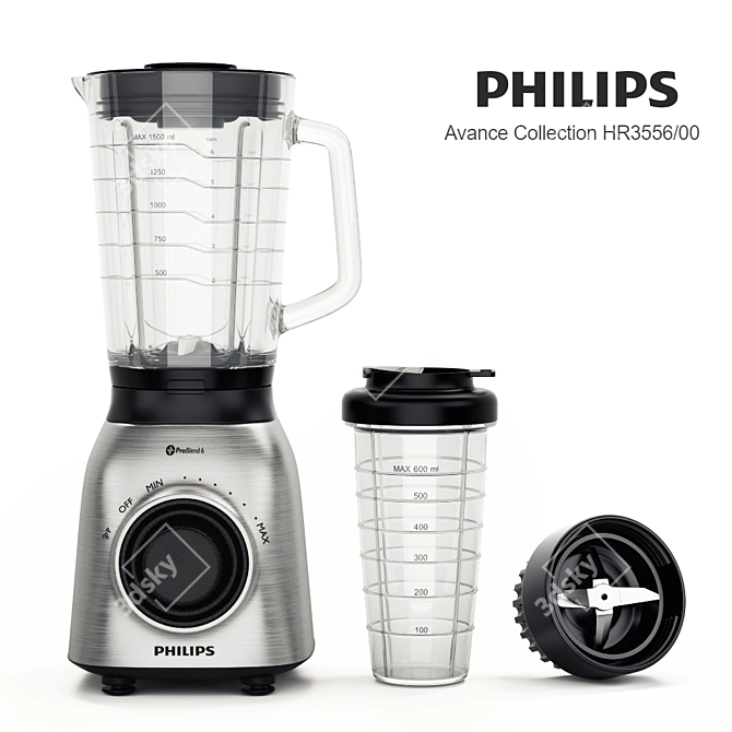 PHILIPS Avance Blender HR3556/00 - Powerful & Efficient 3D model image 1