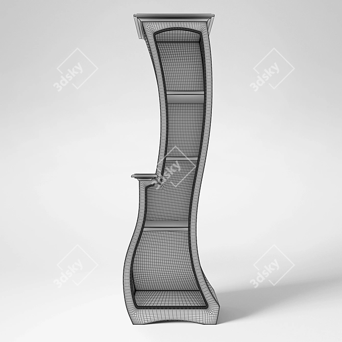 Elegant Woodgrain Bookcase 3D model image 3