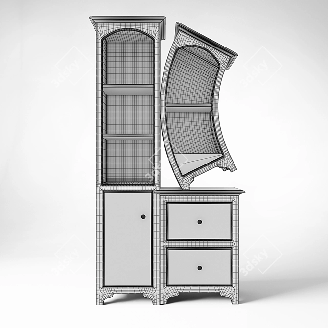 Vintage-inspired Dust Furniture Cabinet 3D model image 2