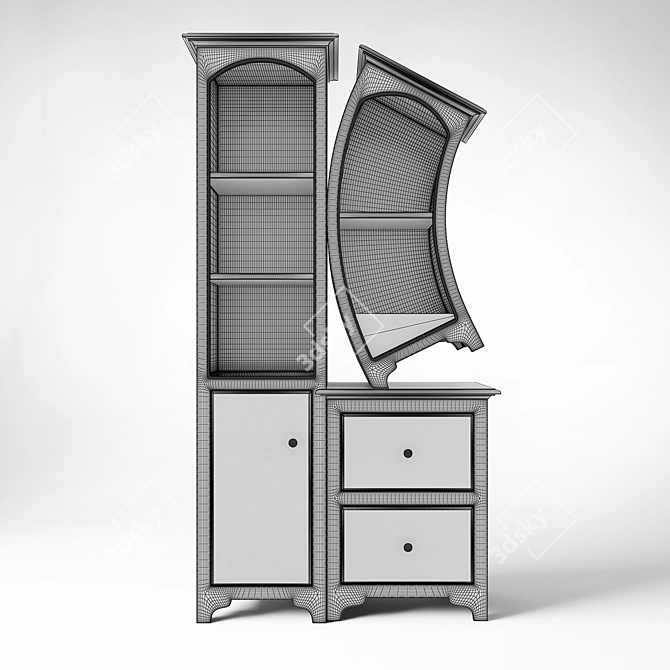 Vintage-inspired Dust Furniture Cabinet 3D model image 3