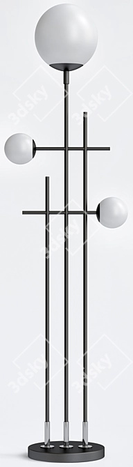 Modern Astrid 3-Light Floor Lamp 3D model image 2