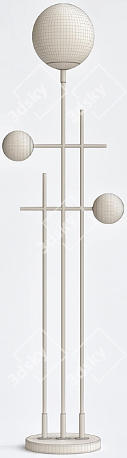 Modern Astrid 3-Light Floor Lamp 3D model image 3