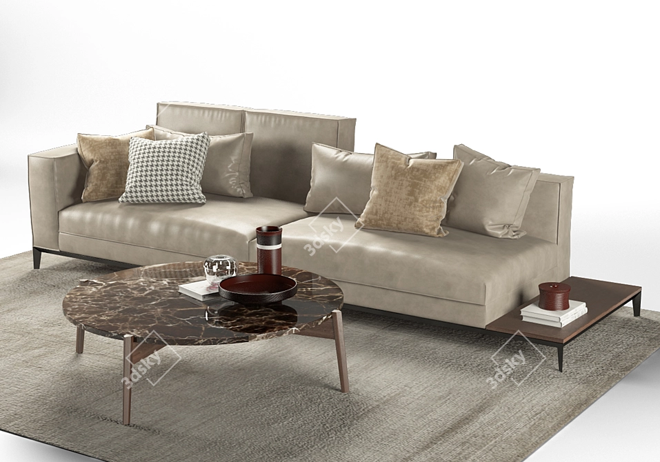 Taylor Frigerio: Stylish Sofa & Elegant Coffee Table 3D model image 2