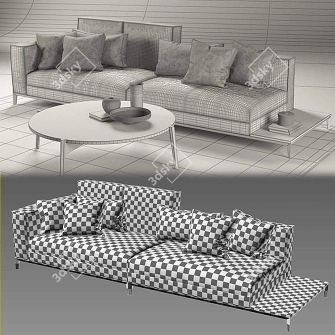 Taylor Frigerio: Stylish Sofa & Elegant Coffee Table 3D model image 3