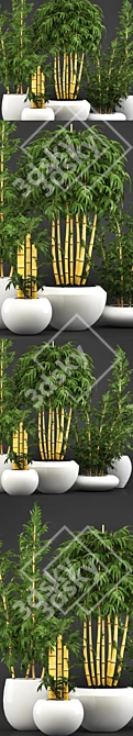 Golden Bamboo Trees: Elegant and Exotic 3D model image 2