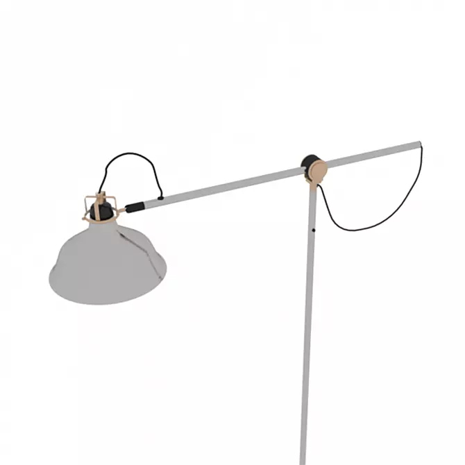 Sleek Steel Floor Lamp 3D model image 3