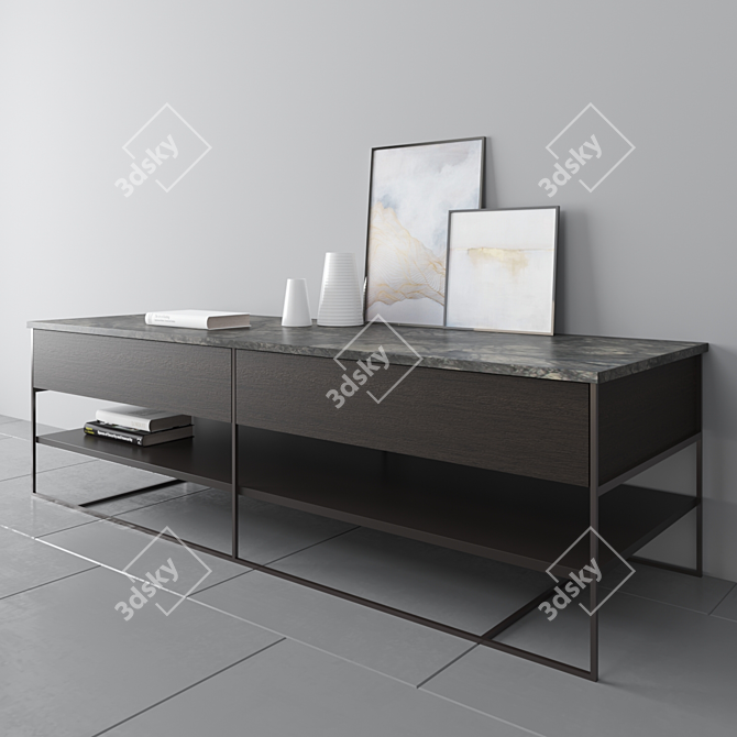 Sleek Bronze Console by Minotti 3D model image 2