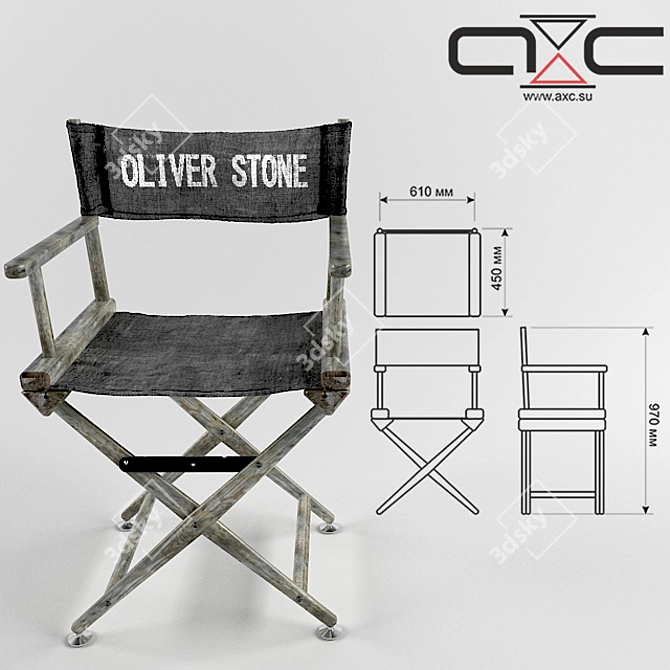 Director's Choice: Folding Chair in AS-6, AS-3 & AS-10 3D model image 2