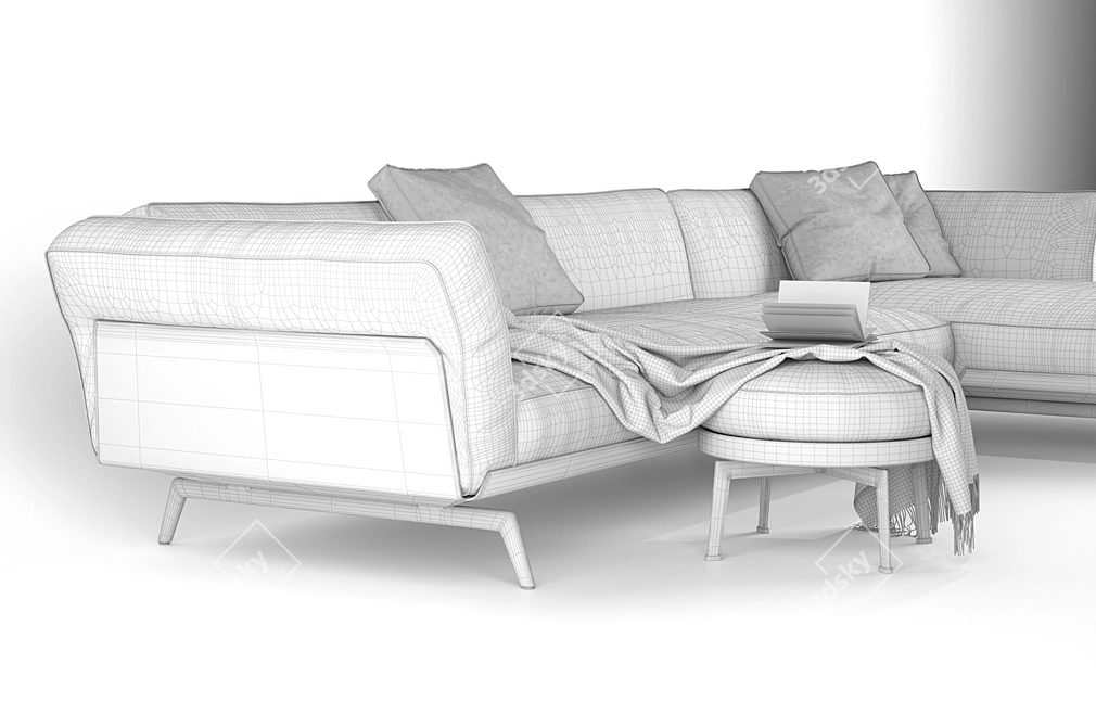 Flexform Este Sofa: Stylish Comfort for Your Living Space 3D model image 3