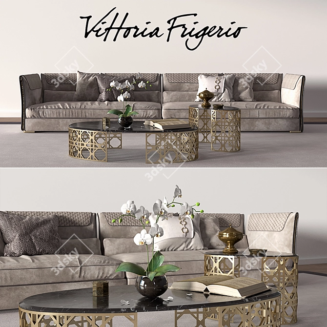 Vittoria Frigerio Clivio Sofa Set 3D model image 1