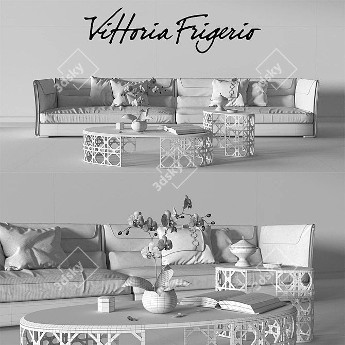 Vittoria Frigerio Clivio Sofa Set 3D model image 3