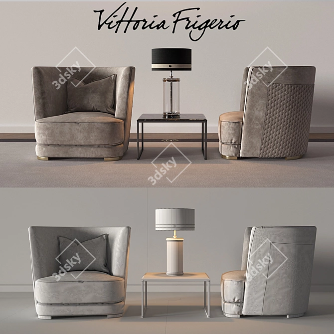 Vittoria Frigerio Part2: Greppi High Chair & Side Table 3D model image 1