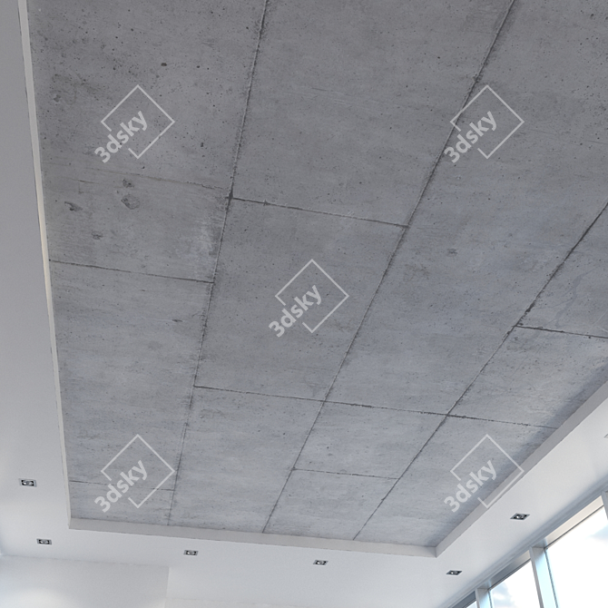 Seamless Concrete Ceiling Kit 3D model image 2