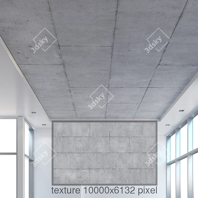 Seamless Concrete Ceiling Kit 3D model image 3