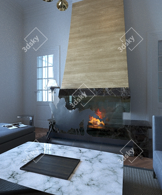 Classical Elegance: Mozart Fireplace Screen 3D model image 2