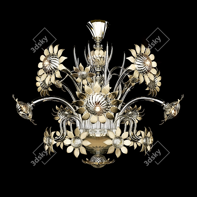 Murano Art 2017 Multi-Pendant Chandelier 3D model image 1