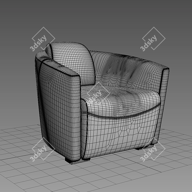 Sleek Leather Rocket Chair 3D model image 3