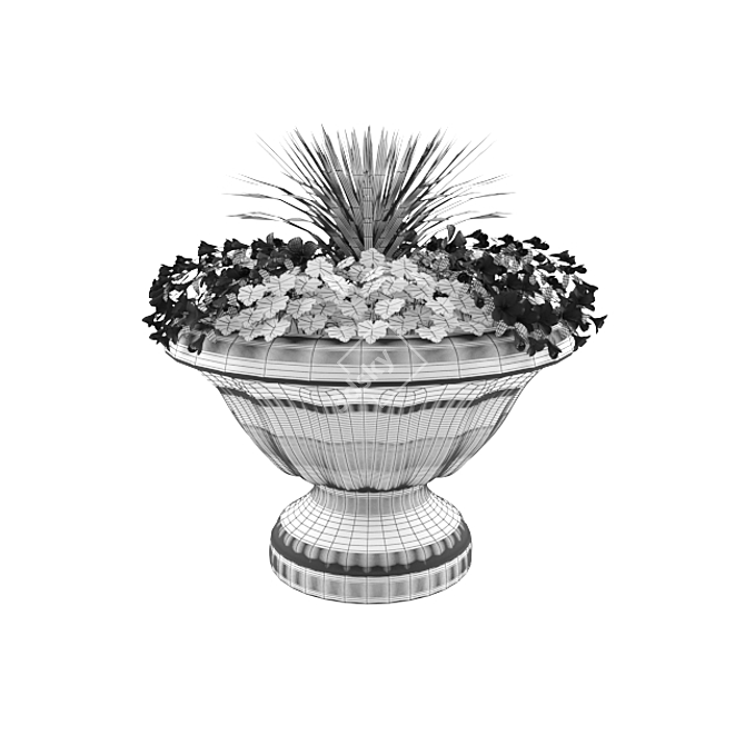 Classic Garden Ornamental Plant Composition 3D model image 3