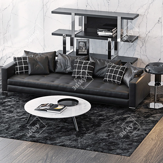 Modern Minotti Set with Pollock Sofa and Dalton Shelf 3D model image 2