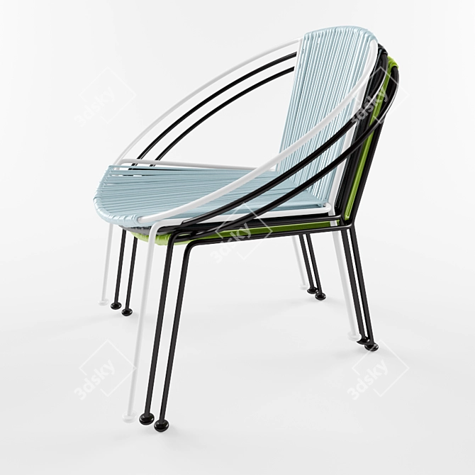 Modern Metal Hoop Chair 3D model image 1