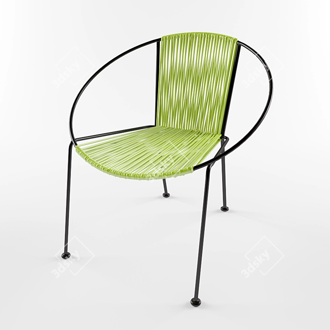 Modern Metal Hoop Chair 3D model image 2