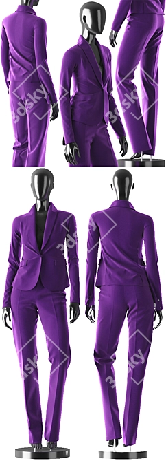 Elegant Purple Suit for Women 3D model image 2
