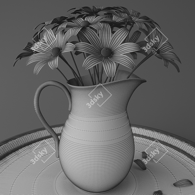 Floral Chic Decor Set 3D model image 3