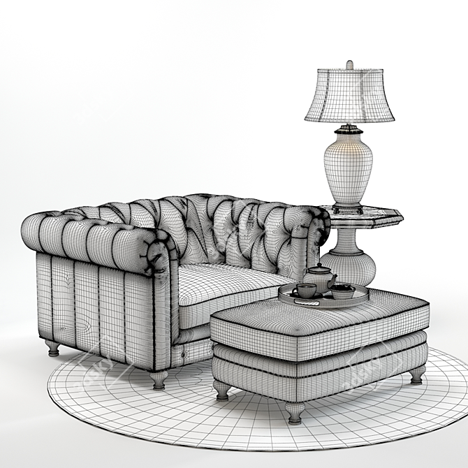 Stunning Hooker Alexa Armchair Set 3D model image 2