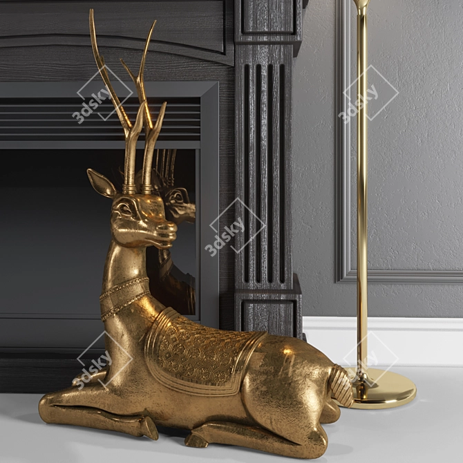 Elegant Electric Fireplace: ALEX BAUMAN Marseilles 3D model image 2