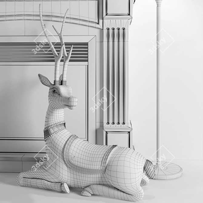 Elegant Electric Fireplace: ALEX BAUMAN Marseilles 3D model image 3