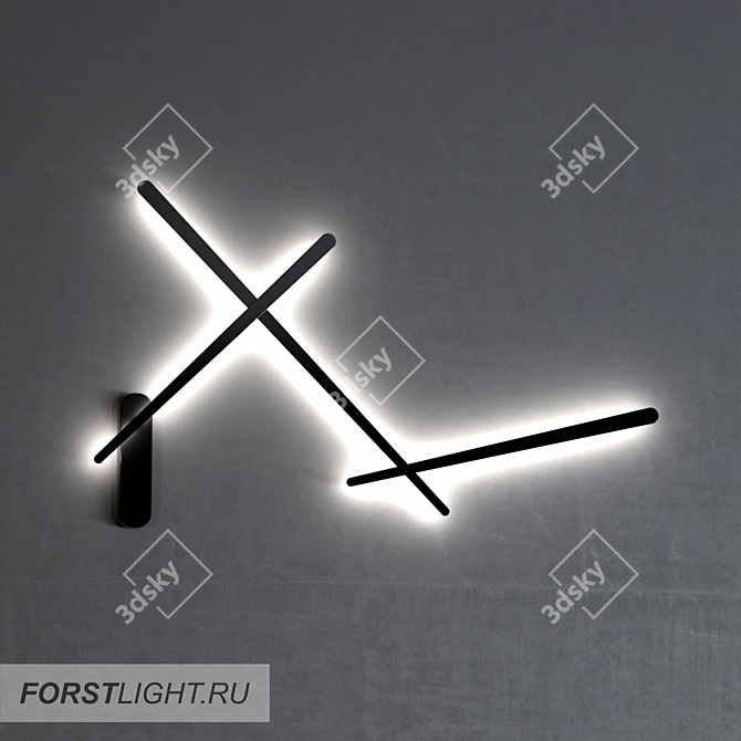 Unique Crossed Line Design Wall Lamp Kitana 3D model image 2