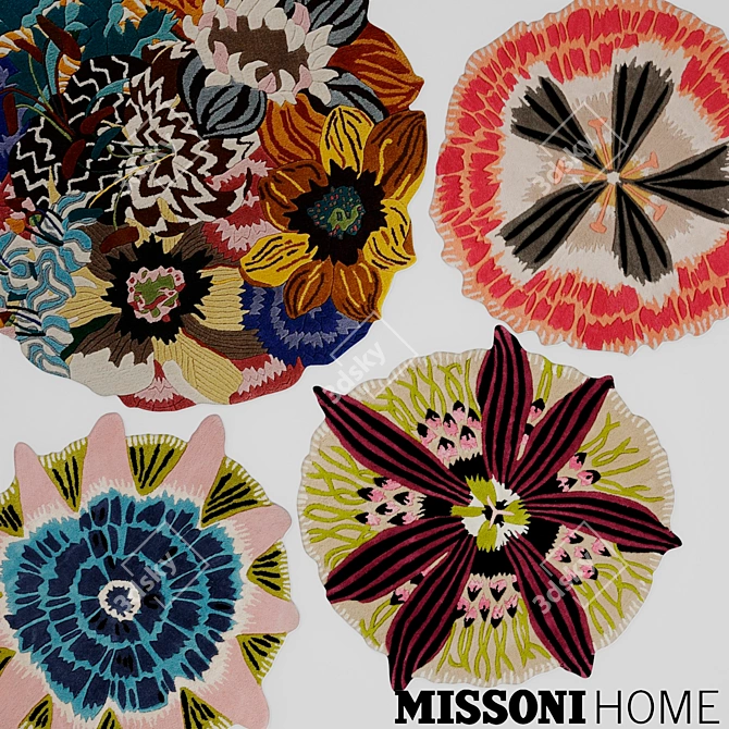 Stylish Missoni Home Carpets 3D model image 1