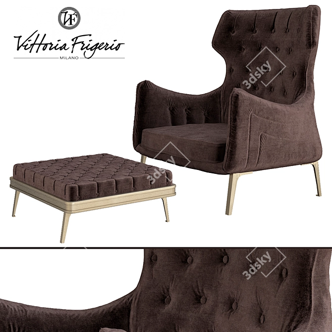 Luxury Comfort: Piola Bergere Capitonne 3D model image 1
