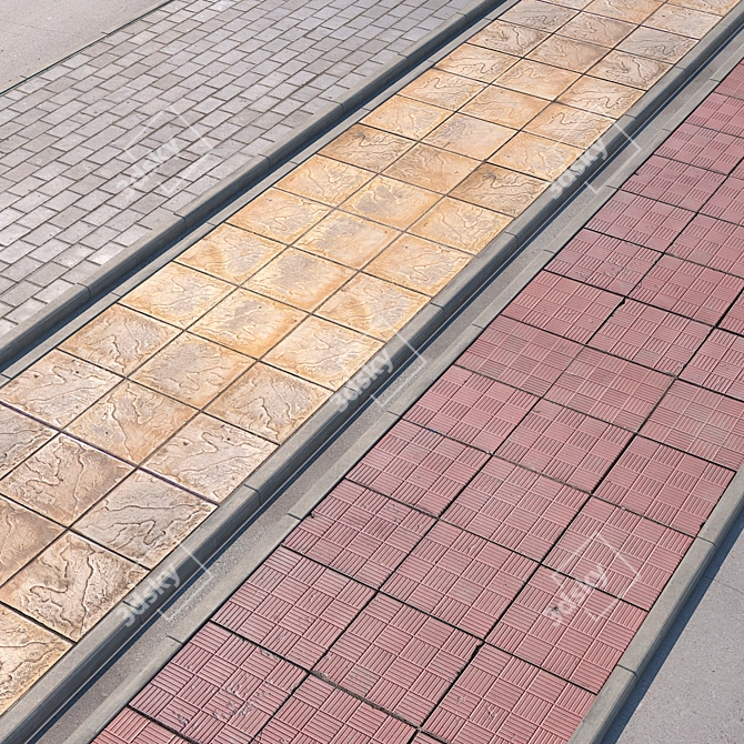Title: Variety Paving Set with High-resolution Textures 3D model image 1