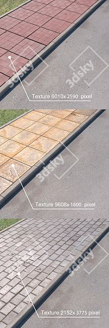 Title: Variety Paving Set with High-resolution Textures 3D model image 2