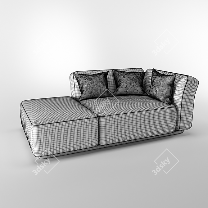 Title: Luxury Leather Day Bed 3D model image 3