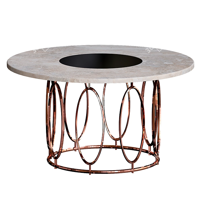 Golden Elegance Coffee Table 3D model image 1