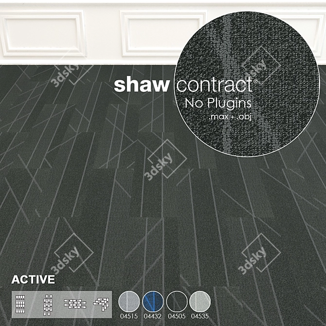Shaw Active Turn Carpet Tiles 3D model image 1