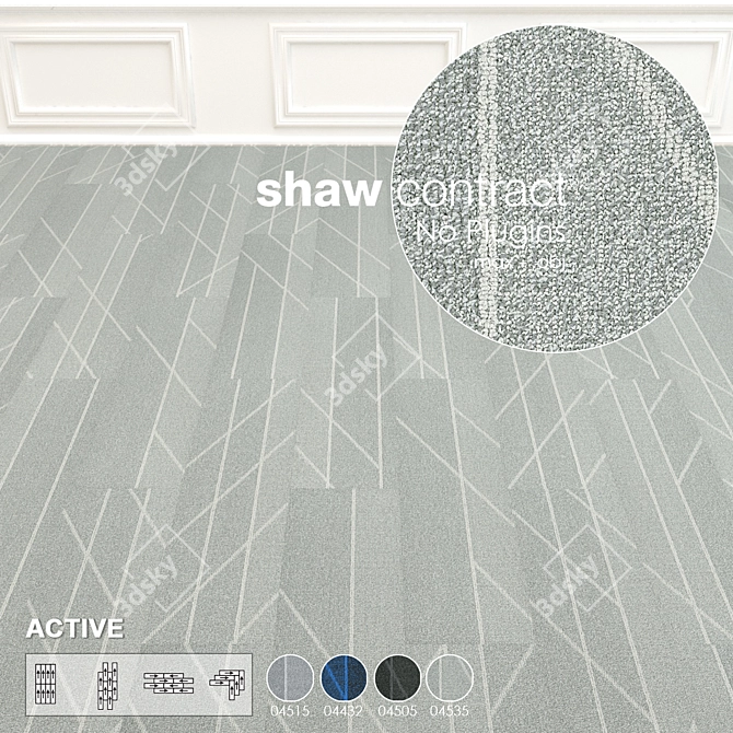 Shaw Active Turn Carpet Tiles 3D model image 2