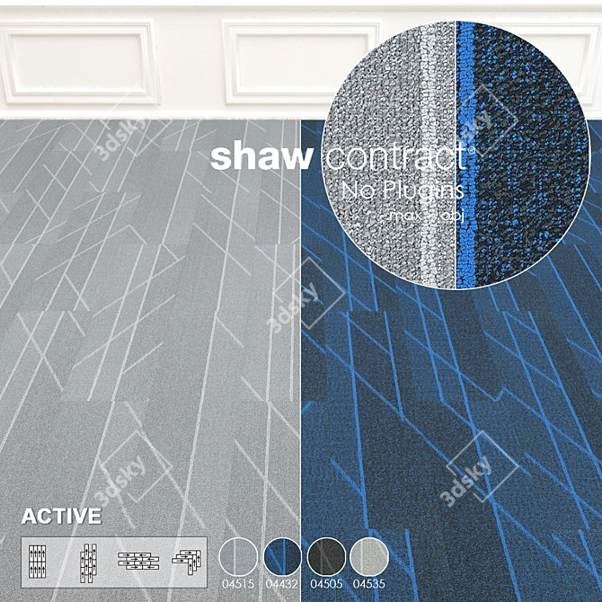 Shaw Active Turn Carpet Tiles 3D model image 3