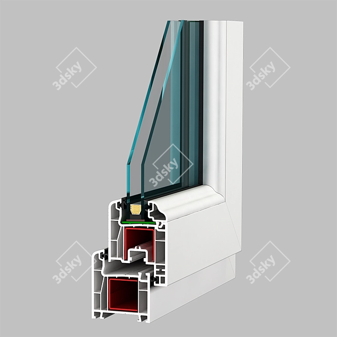 Premium Plastic Window: Enhance Realism! 3D model image 2