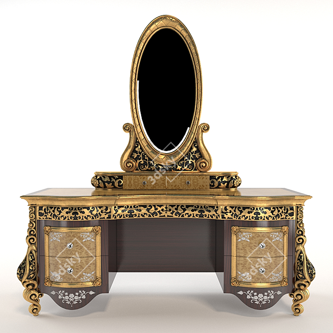 Elegant Royal Palace Dressing Table 3D model image 2