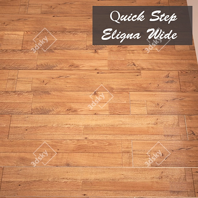 Premium Wide Oak Laminate Flooring 3D model image 1