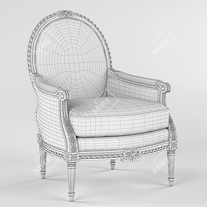 Handcrafted Massoud Tea Garden Chair: Red Wood, Luxurious Upholstery 3D model image 2