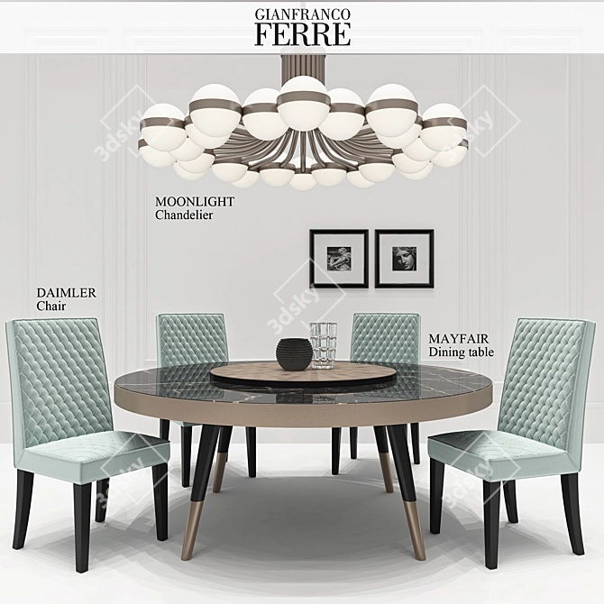 Luxury Dining Set | Gianfranco Ferre Home 3D model image 1