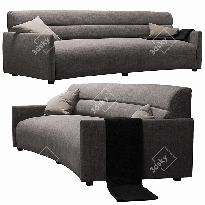 Crate&Barrel Sydney Curved Sofa 3D model image 1