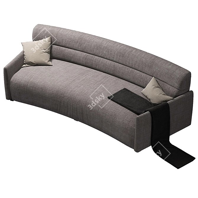 Crate&Barrel Sydney Curved Sofa 3D model image 2