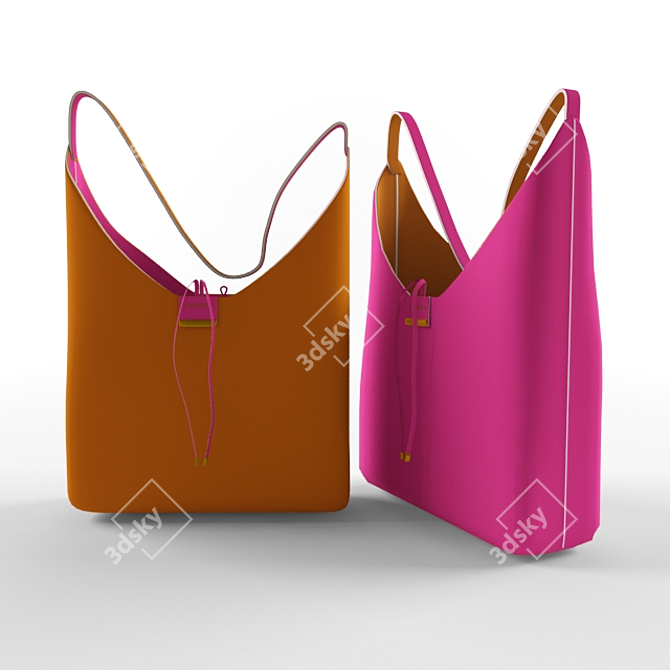 Guess Two-sided Bag: Orange/Pink 3D model image 1